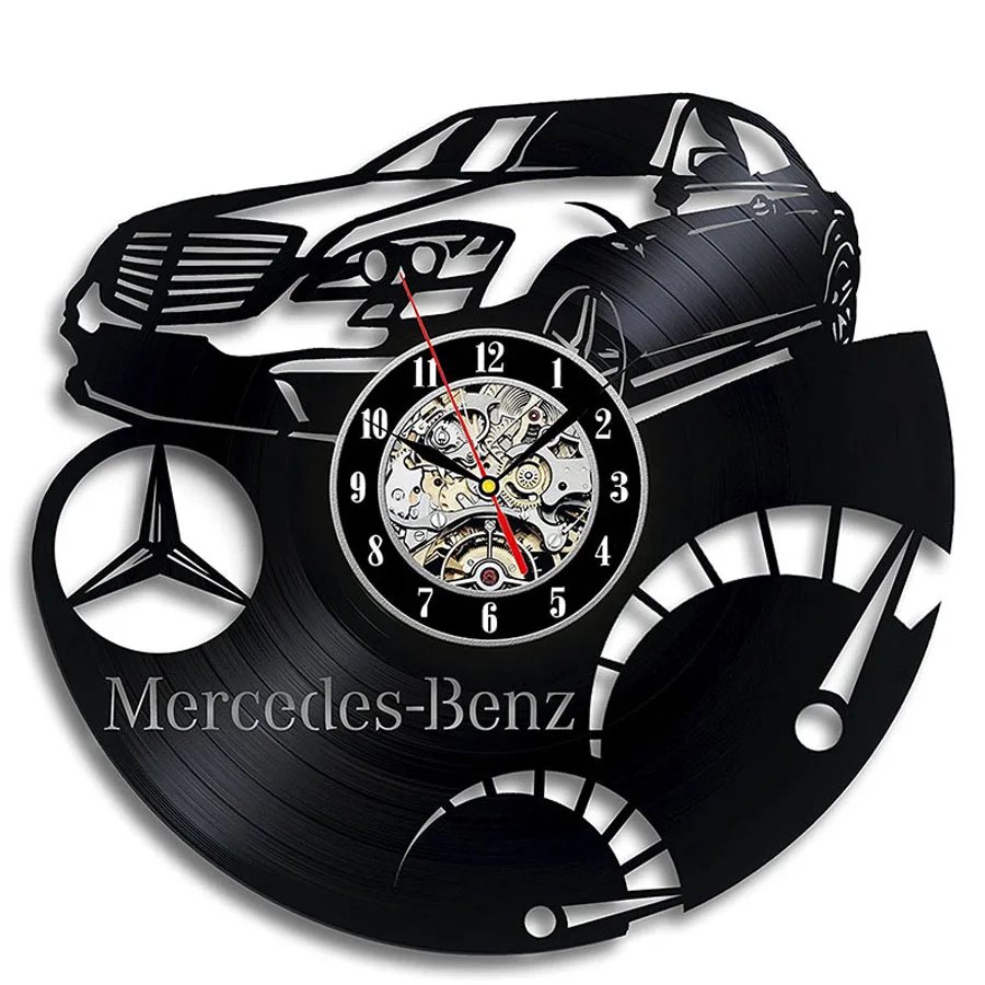 Car Logo Wall Clock Modern Design Vintage Retro Classic CD Clocks Mute 3D Decorative Hanging