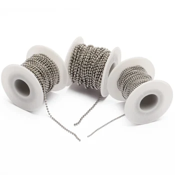 

10m/Roll Dia 1.5mm 2mm 2.4mm Beaded Ball Stainless Steel Chain Bulk Jewelry Chains for DIY Necklaces Jewelry Making Supplies