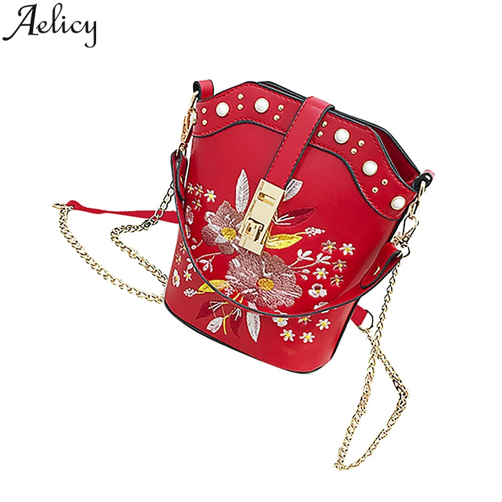 

Aelicy Best Fashion women's Leather Rivet Flower Handbag Shoulder Bag Messenger Bag Handbags Designer Wallet Handbag