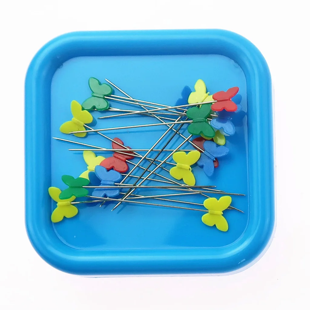 Square Magnetic Pincushion Pin Caddy Paper Clip Holder for Push Pins Sewing Needles ,Hair Clips Pins, Home Office Desk Organizer