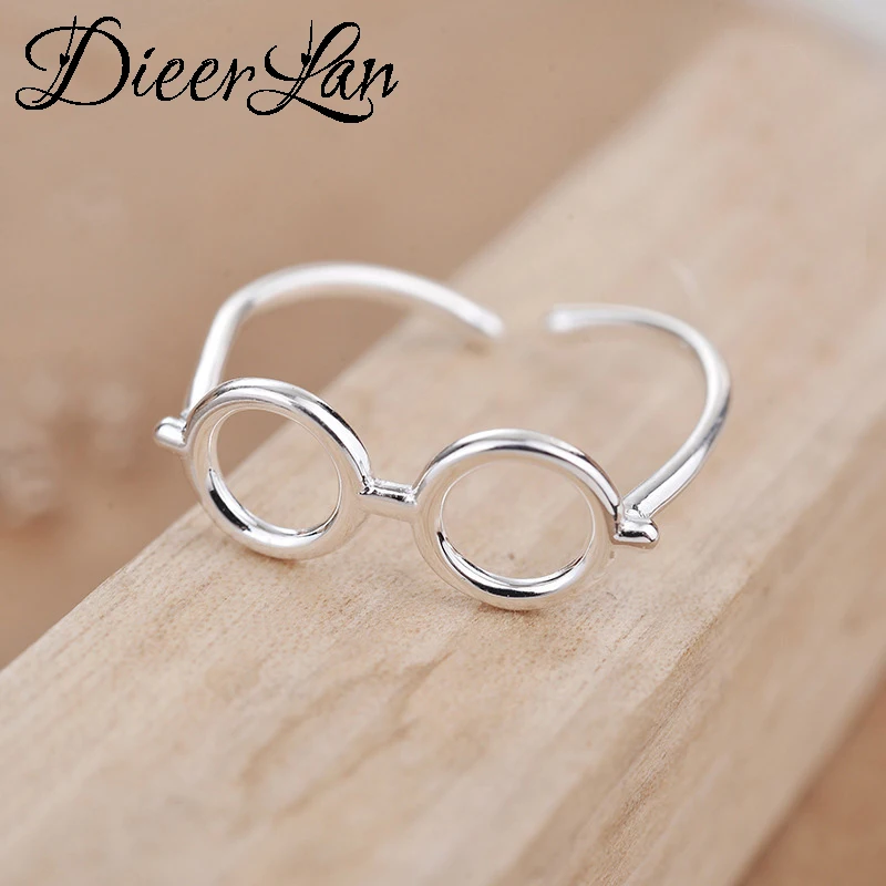 

New Arrivals 925 Sterling Silver Glasses Rings for Women Adjustable Size Ring Fashion sterling-silver-jewelry