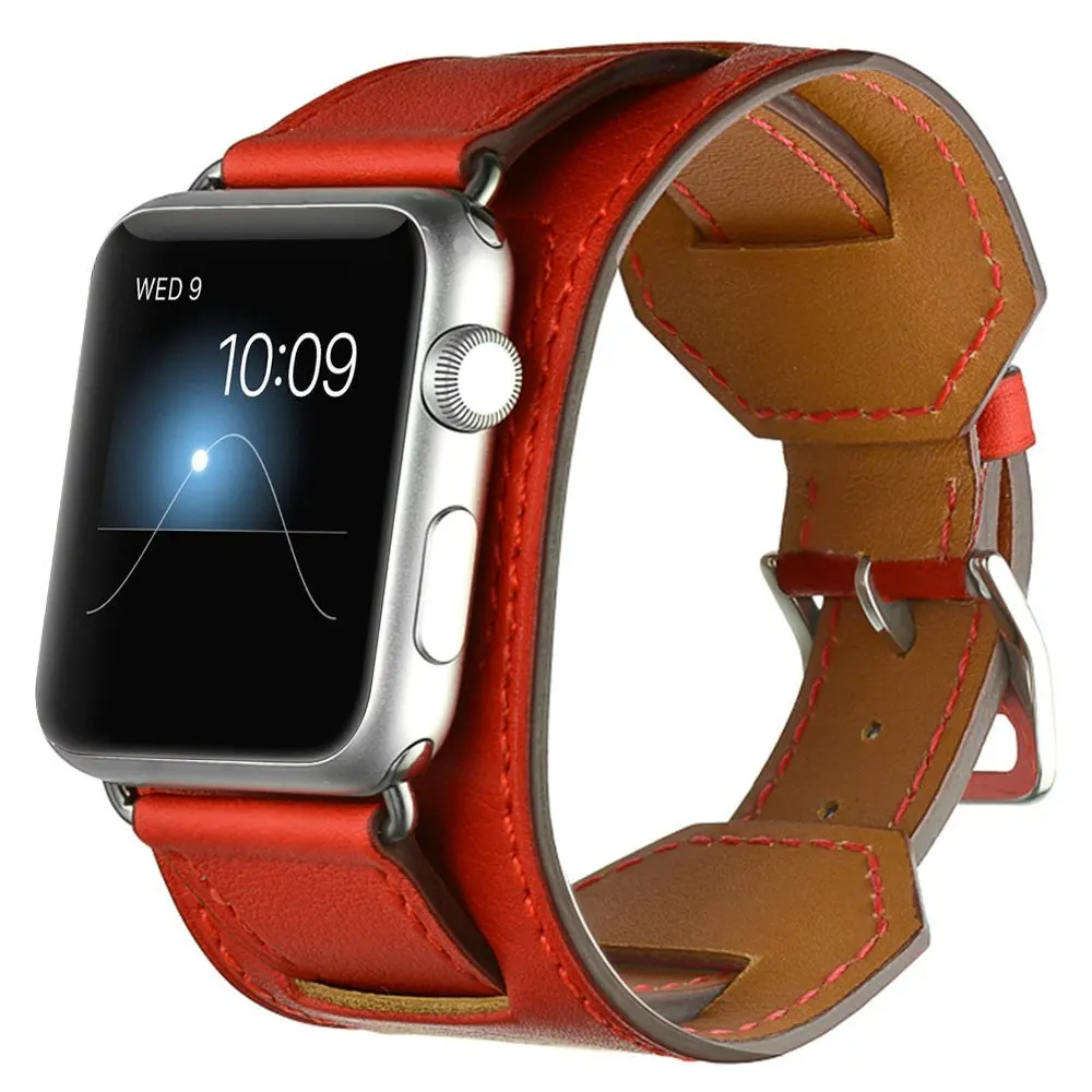 

LEONIDAS Genuine Leather Band for Apple Watch Buckle Cuff Watch Strap for Apple Watch Bands 38mm 42mm