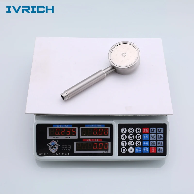 IVRICH High Pressure Handheld Shower Head SUS304 Stainless shower bath head Water-Saving Easy Cleaning Spout spa shower F06