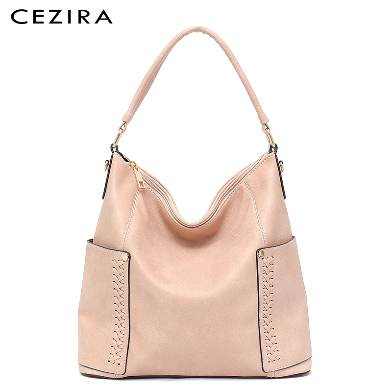 CEZIRA Brand Vegan Leather Women Hobo Bag Large Shoulder Bags Front