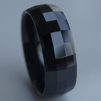 

cool facet black 8mm hi-tech scratch proof ceramic ring