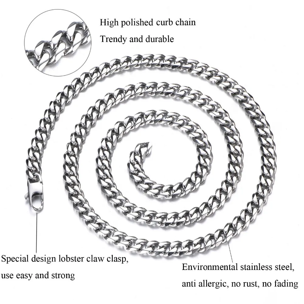 Ширина бедер 4 мм/6 мм золото серебро 316L нержавеющая сталь Figaro цепочка на шею для мужчин ювелирные изделия 20-30 дюймов Длина ожерелья в подарок