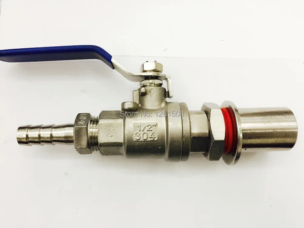 Stainless Steel Kettle Valve Kit w/barb, 1/2"NPT, 1/2"Barb, Wholesale
