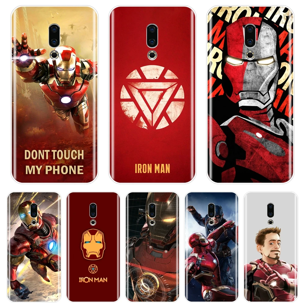 

Soft Phone Case Silicone For Meizu 15 Lite 16 Plus 16th 16x Marvel SuperHero Iron Man Back Cover For Meizu U10 U20 Pro 6 7 Plus