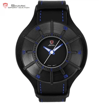 

Silky Shark Sport Watch Blue 3 D Designer Gift Box Top Brand Luxury Men Leather Strap Quartz Popular Sports Wrist Watches/ SH485