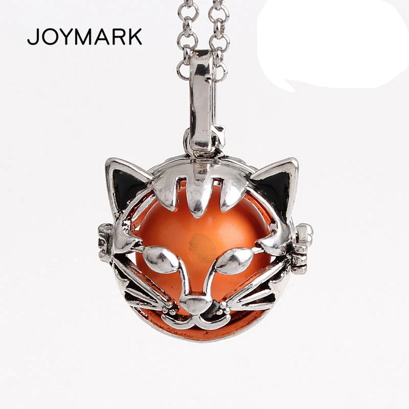 5pcs/lot Love Gift For Wife And Baby Cat Animal Copper Hollow Cage Chime Magic Box Sound Ball Pendant Pregnancy Necklaces HCPN70 | Украшения