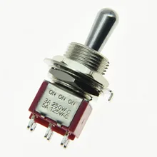 Высокое качество 15/3" Резьбовая гитара или усилитель DPDT 3 Way ON тумблер герметичный Fat Bat тумблер