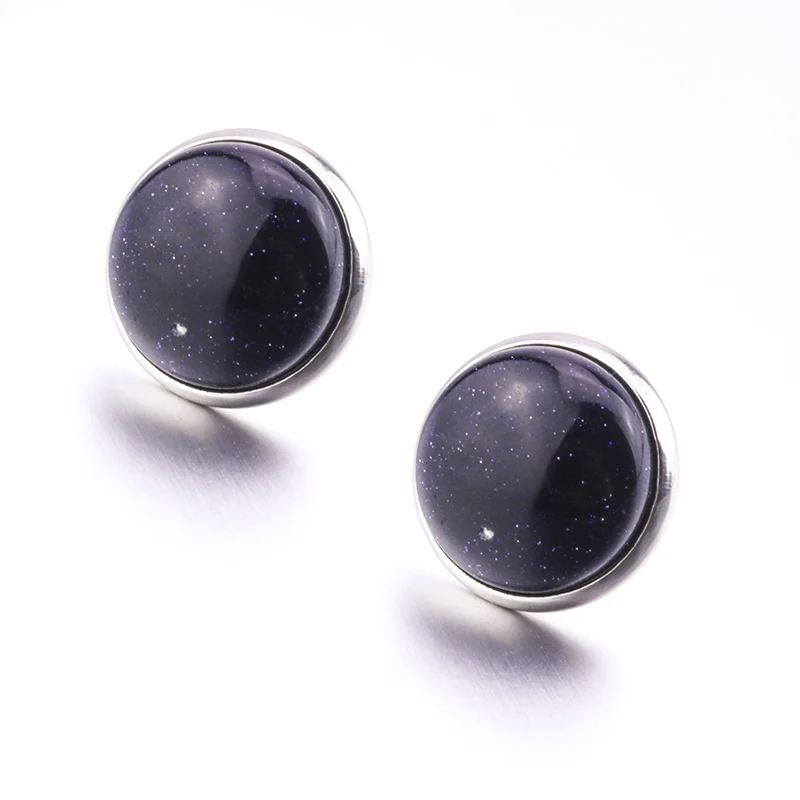 Модные 8 мм 10 мм 12 мм круглые серьги из натурального камня для женщин ювелирные изделия - Окраска металла: J