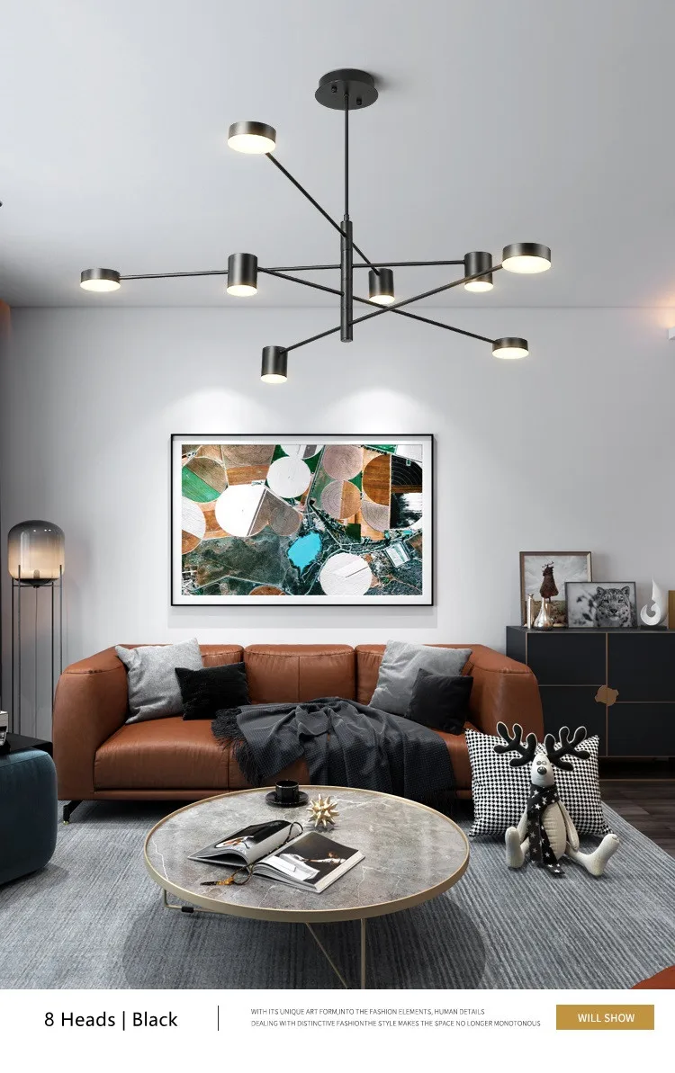 DAR Modern Ceiling Chandeliers Lustre LED Chandelier Lighting Fixtures 6