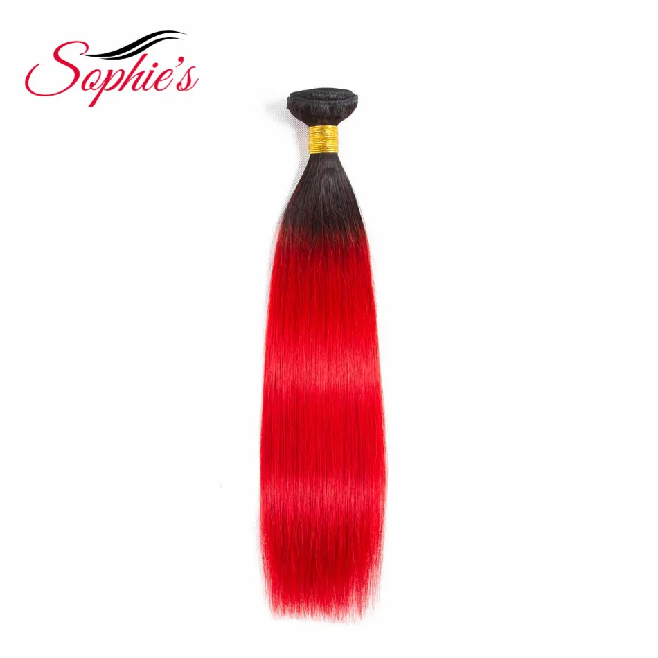 Sophie's Peruvian Human Hair Ombre Hair Bundles T1b/Red Color Straight Hair Bundles 1 Pc Deals Non Remy Hair Extension Sophie's Peruvian Human Hair Ombre Hair Bundles T1b/Red Color Straight Hair Bundles 1 Pc Deals Non Remy Hair Extension
