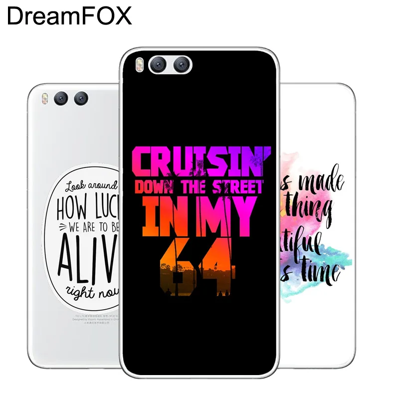 DREAMFOX M379 художественного текста Мягкий ТПУ силиконовый чехол для Xiaomi Mi Note 2 3 4 5 6 8 SE