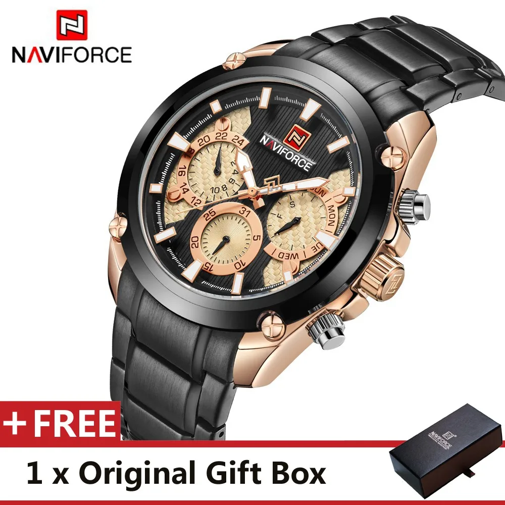 

NAVIFORCE Luxury Brand Men Fashion Sport Watches Men's Quartz Analog Clock Man Military Wrist Watch Relogio masculino NF9113-03