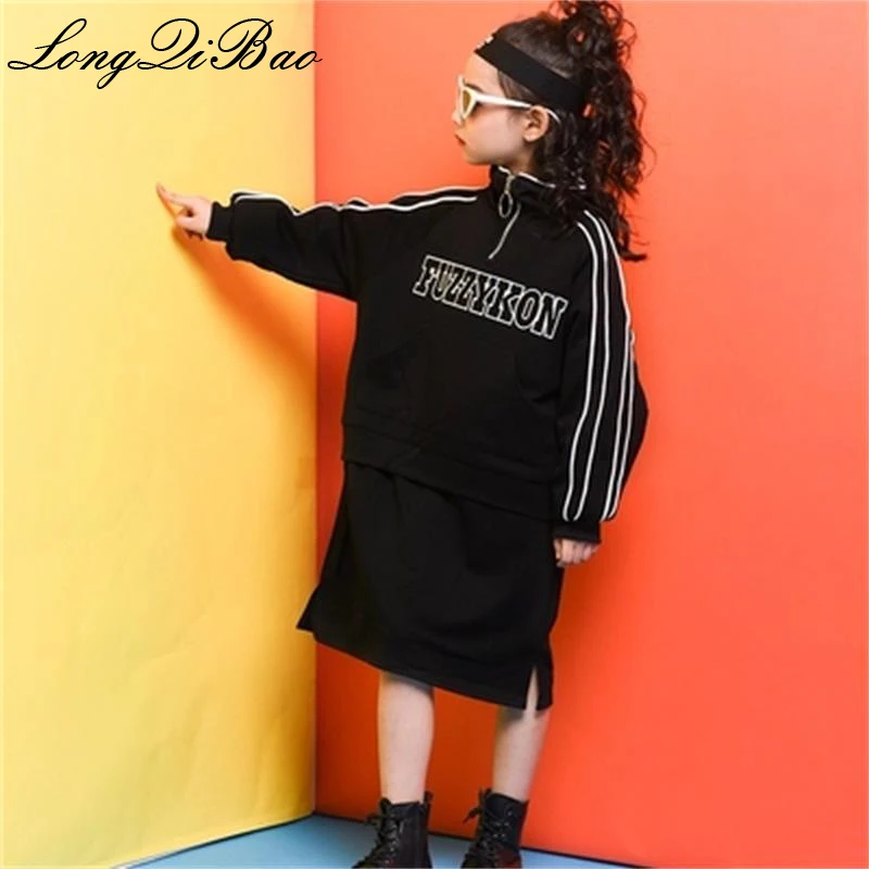 

Baby girl plus velvet sweater 2018 winter new Korean version of the big child Korean version of the fake two-piece card rope dre