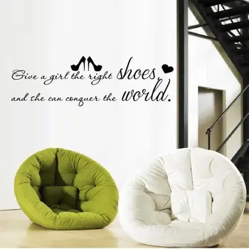 Home Decor Give a Girl The Night Shoes Removable Art Vinyl Mural Home Room Decor Wall Stickers wall sticker Home Deco mirror AU6
