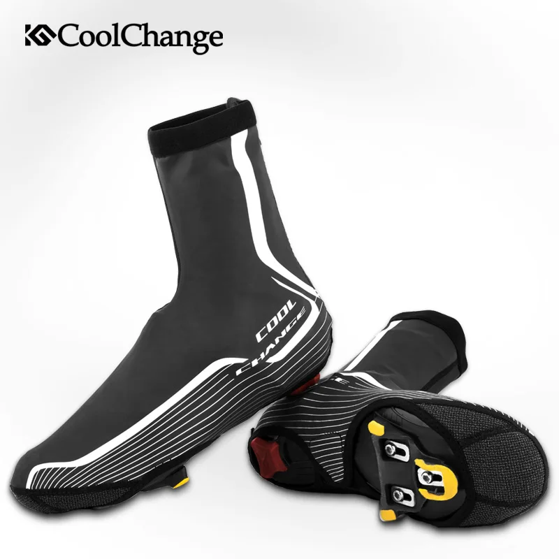 

CoolChange Cycling Shoe Covers Winter Thermal Windproof MTB Bike Waterproof Rain Overshoes Bicycle Shoes Cover Protector 2 Size