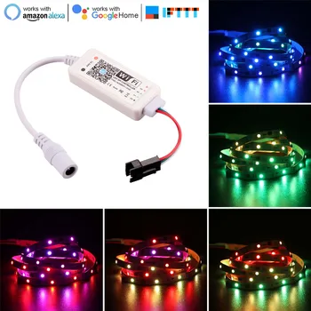 

RGB Wifi LED Controller Wireless RGB LED Strip Lights Smart Controller Compatible with Alexa Google Assistant IFTTT