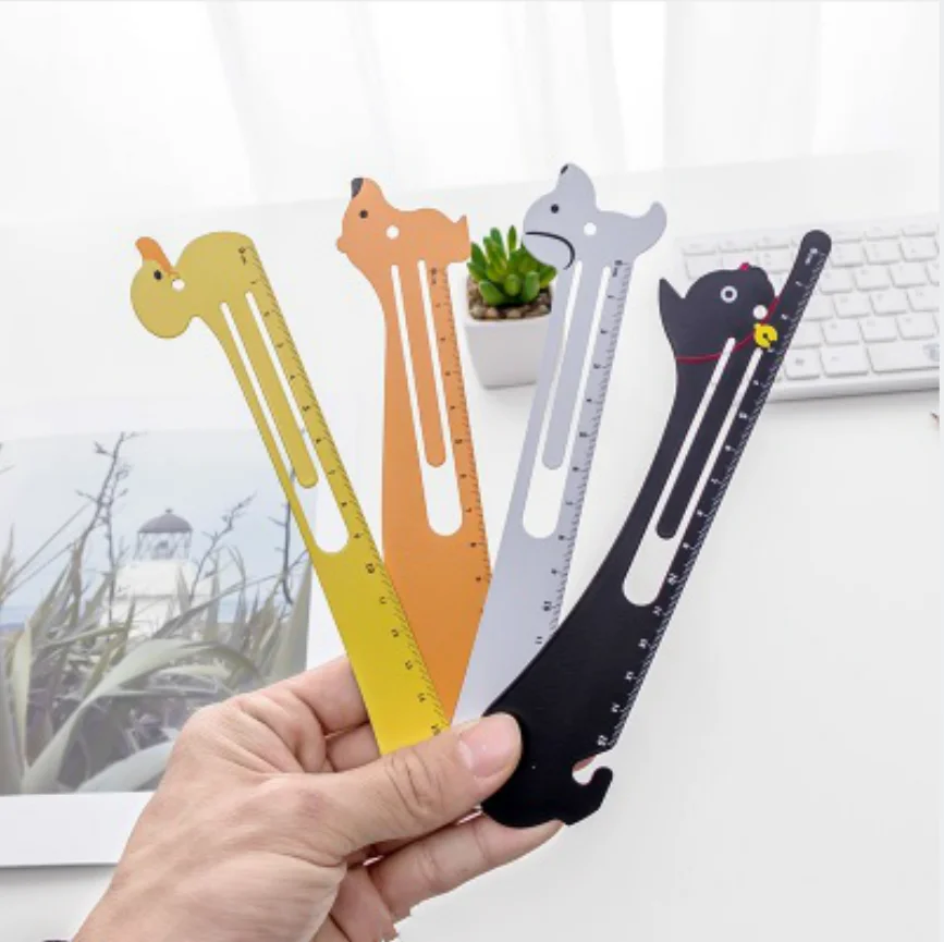 2PCS Bookmark/ruler Kawaii Cartoon Small Animals Design Rulers Plastic Measuring School Set for Kids 150mm | Канцтовары для офиса