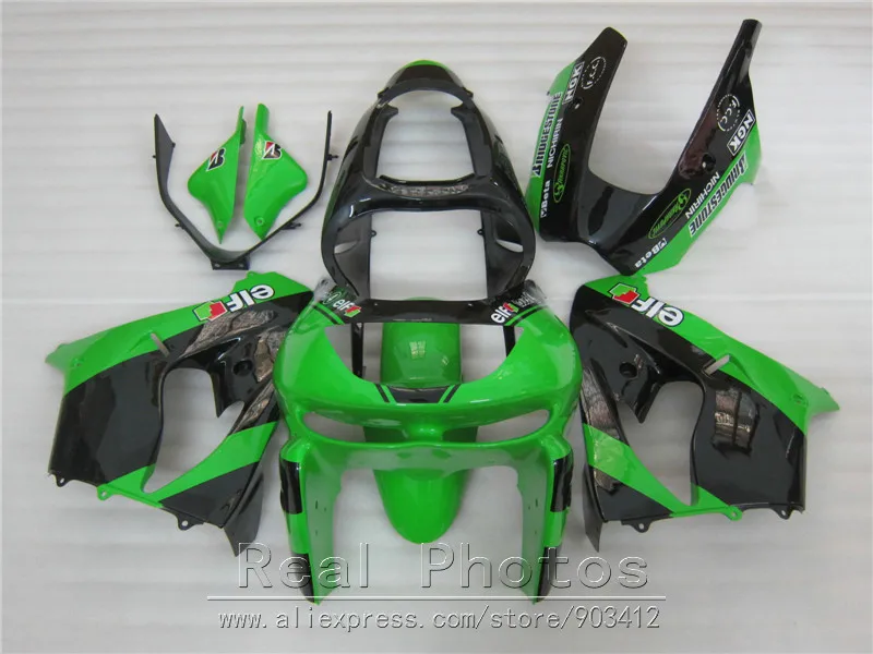 Лидер продаж комплект пластиковых обтекателей для Kawasaki Ninja ZX9R 98 99 зеленых и