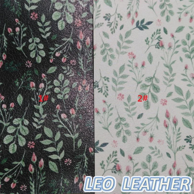 

1PCS 21X29CM Faux Leather Fabric Cuero Sintetico Synthetic Leather, PU Leather with Printed Leaves For DIY Accessories 8S20C