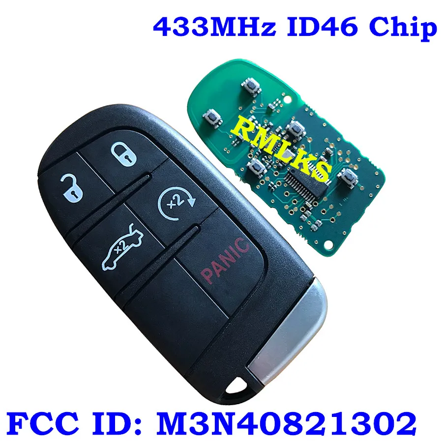 

5 Button Smart Remote Car Key 433MHz Fob for Chrysler For Dodge Charger Journey Challenger Durango 300 46 chip M3N-40821302