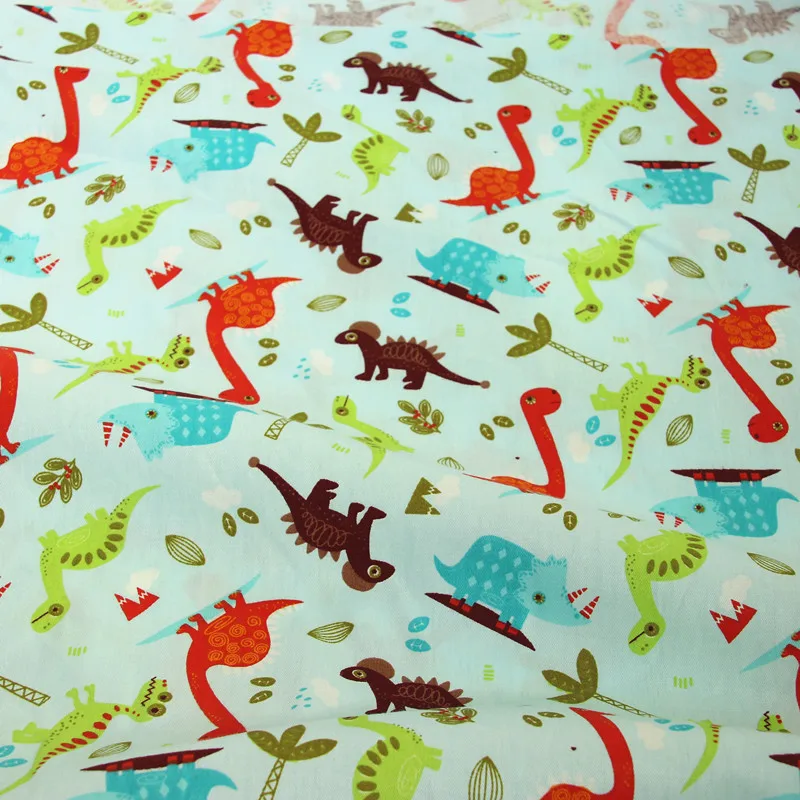 Syunss Динозавр мир волны печатных хлопчатобумажная ткань DIY ткани лоскутное Telas Швейные Детские игрушки постельные принадлежности стеганый Tecido ткань