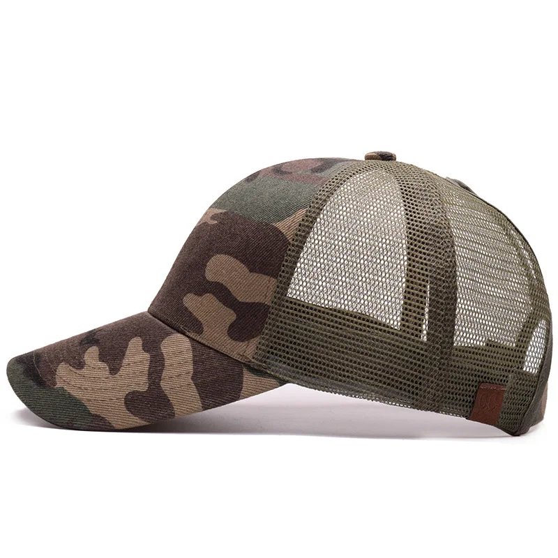 Women Summer Ponytail Baseball Cap Ladies Messy Bun Adjustable Sport Hat Camouflage Woman's Outdoor Snapback Mesh Caps CP0004 (5)