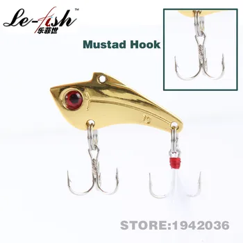 

Le-Fish 2pcs/Bag VIB Lure Bait Fishing Lure Metal Hard Artificial Fake 7g Spinning Casting With Feather Mustad Fishing Hook