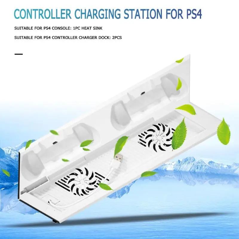 Vertical Stand Cooling Fan for PS4 Controllers Multi Dual Charging Station Charger Game Console Cooler for PS4 Game Accessories Vertical Stand Cooling Fan for PS4 Controllers Multi Dual Charging Station Charger Game Console Cooler for PS4 Game Accessories