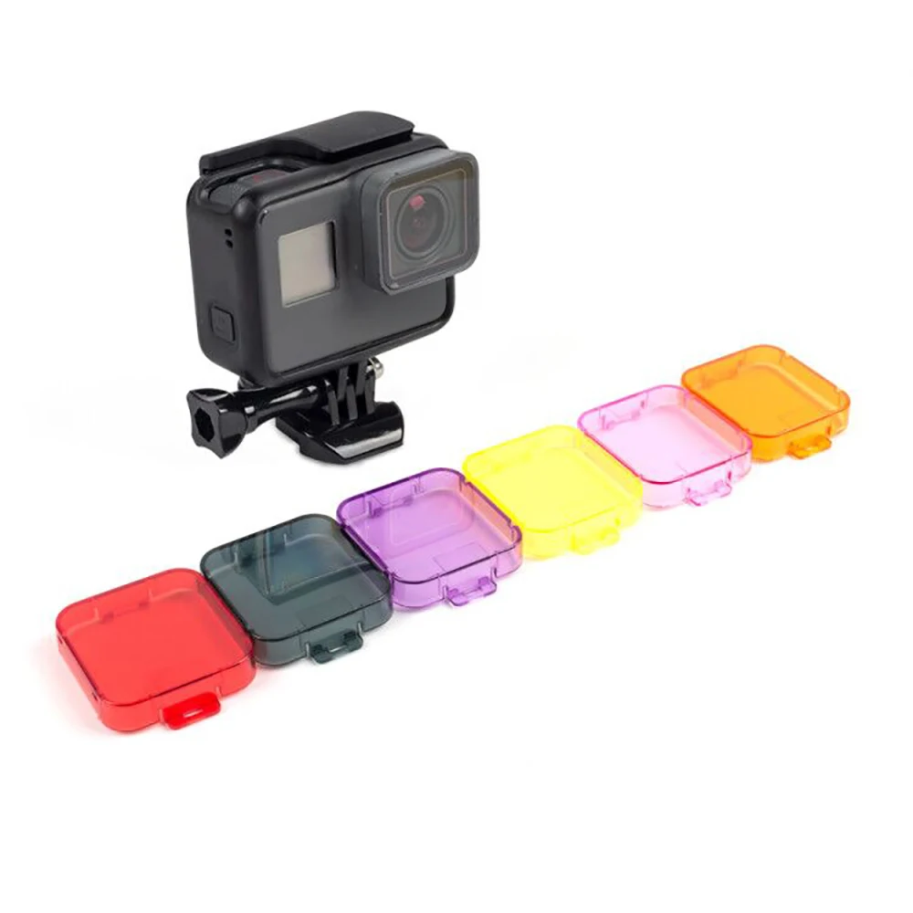6 цветов фильтр для дайвинга GoPro Hero 5 Black Крышка объектива камеры красный серый