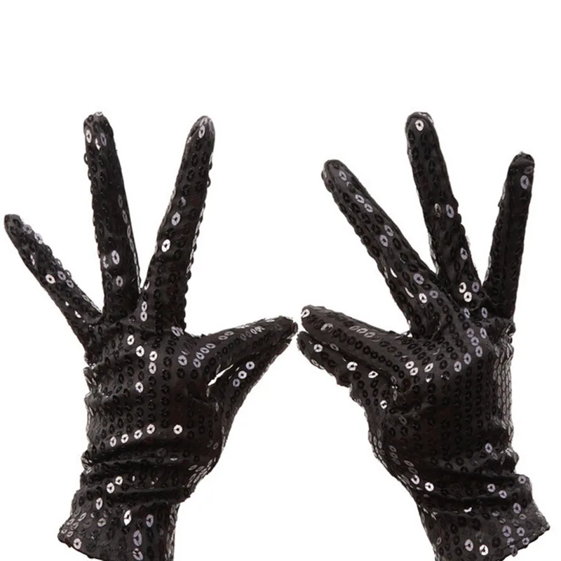 1 Pair Michael Jackson Sequined gloves Evening Party Costume Gloves dance at the kindergarten's Kids Gloves 10 colors