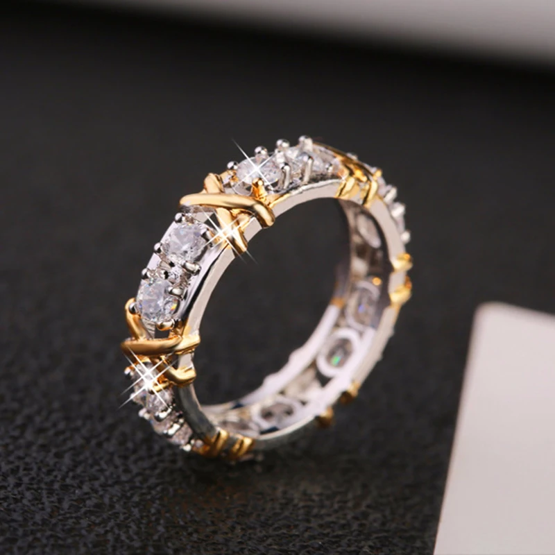 Мода Письмо X связали 925 пробы Серебряный палец кольца Украшенные стразами кольцо для женщин Best дружбы подарки Любителя