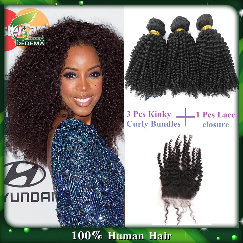 Lace Closure With Bundles 3pcs Peruvian Human Hair Weave Tight
