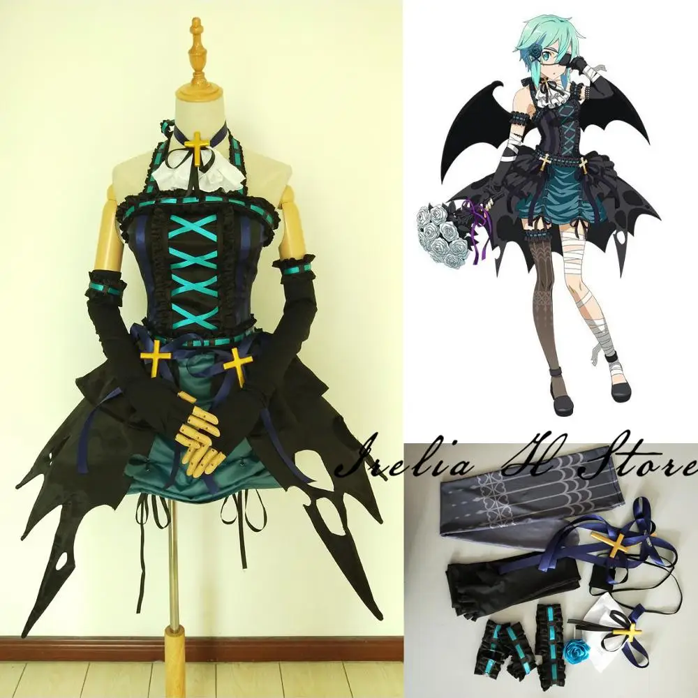 

customized Asada Shino SAO cos Sword Art Online Shino cosplay costume shino little devil cosplay costume dress