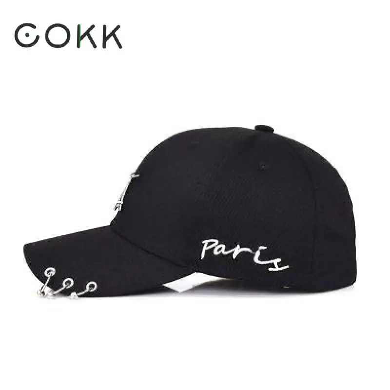 COKK, Женская Бейсболка с кольцом, хип-хоп, башня, Снэпбэк Шапки для мужчин, унисекс, летняя Солнцезащитная шляпа, женская, мужская, Корейская, черная шляпа для папы
