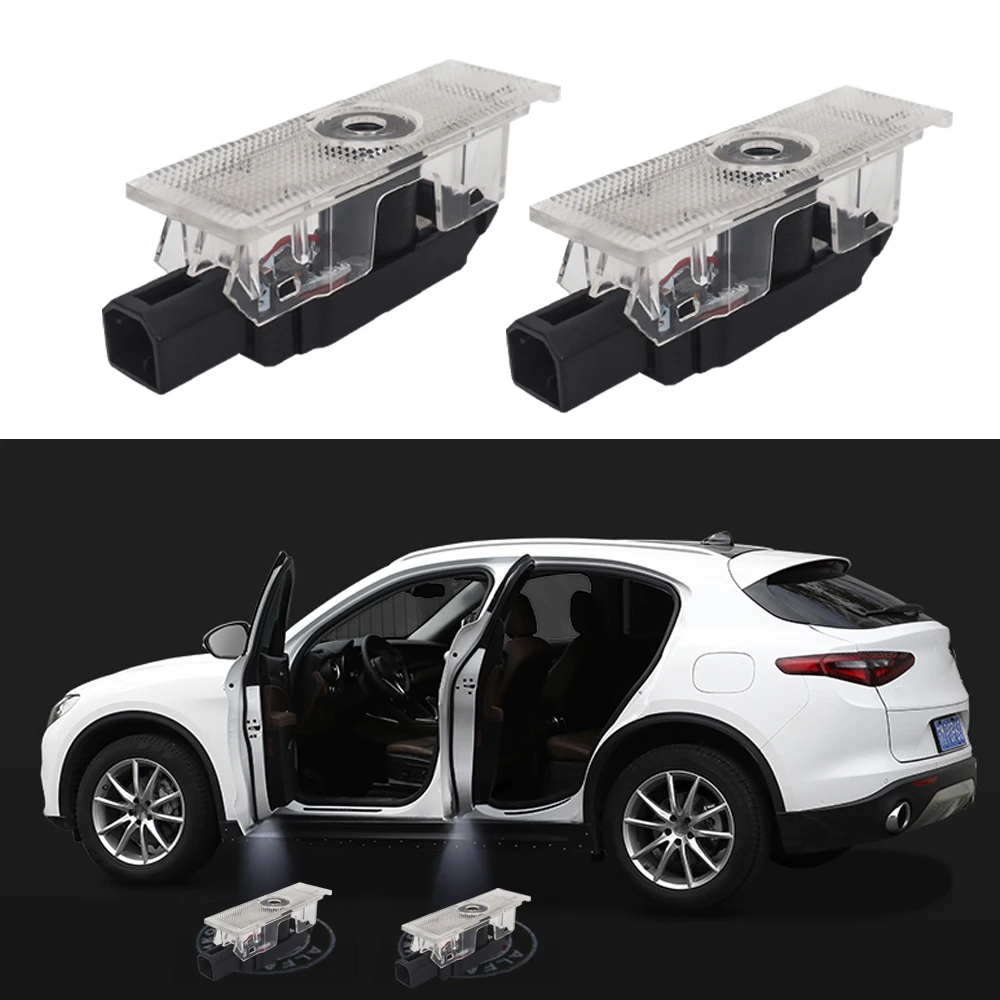 

4Pcs/lot Car-styling Car Welcom Light For Alfa Romeo Giulia Stelvio 159 147 156 GT Car Door Light for Car Logo Projector Light