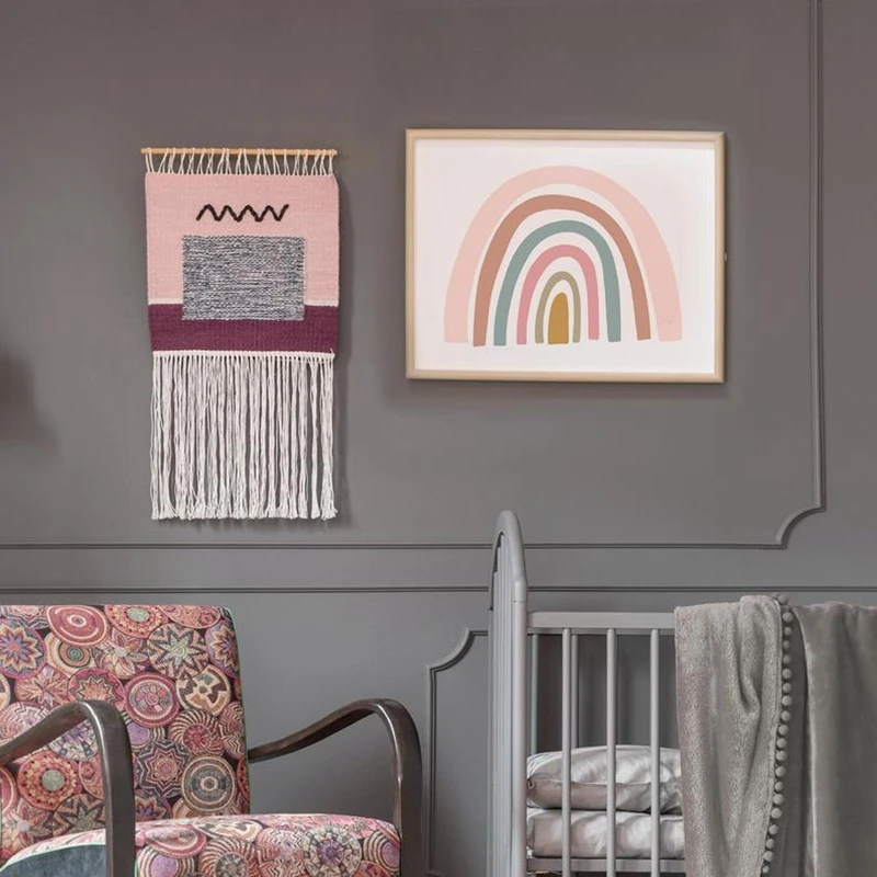 Rainbow canvas print kids room wall art decor