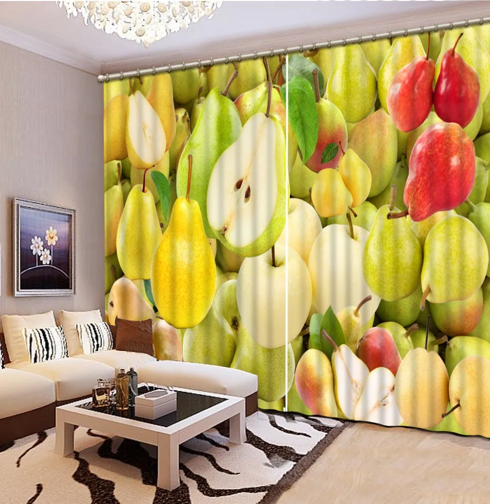 Custom Modern Curtain fresh fruits Home Decoration Fashion For Window
