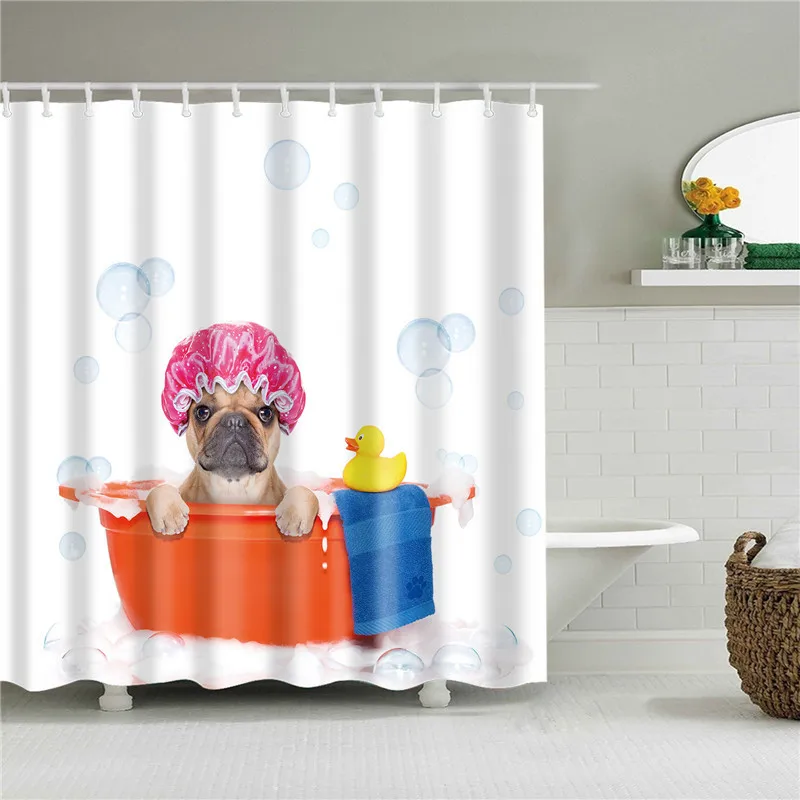 Водонепроницаемая занавеска для душа s, занавес для ванной комнаты, мультяшный набор для ванной с крюком для детской комнаты «Cortina de» Bano, декоративная для дома - Цвет: d0524