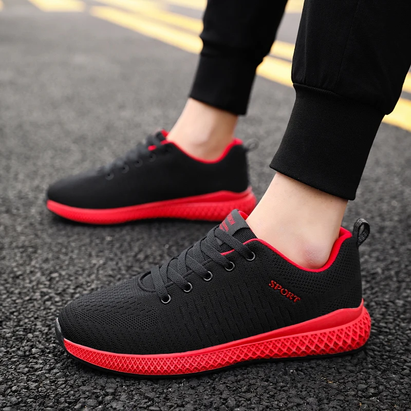 

2019 Summer Breathable Mesh Men Running Shoes Lace-up Men Shoes Lightweight Comfortable Walking Sneakers Men Feminino Zapatos