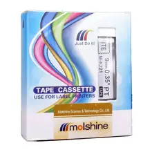 Molshine 6pcs MK221 Compatible Label Tape for Brother M K221 M 221 M221 Black on White