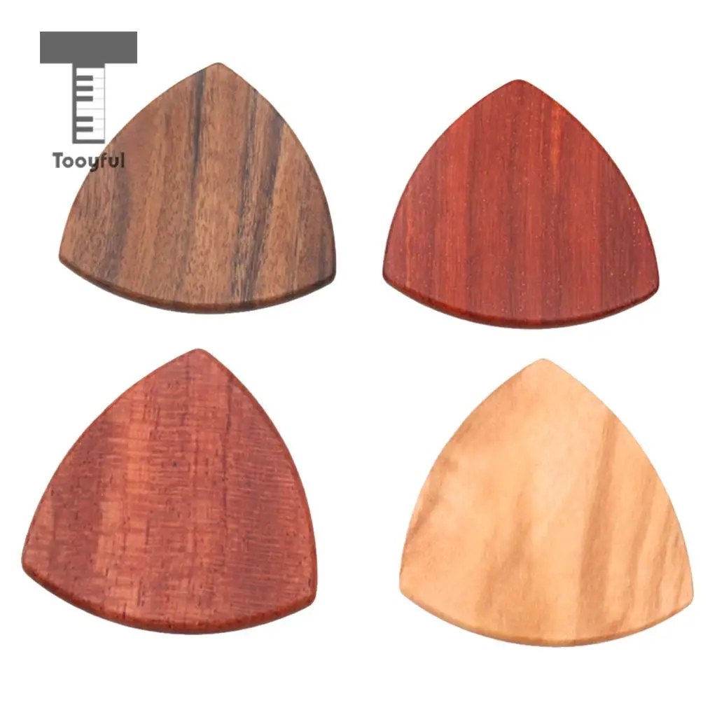 Tooyful Exquisite Solid Wood Guitars Bass Mandolin Banjo Picks with Iron Storage Box Set