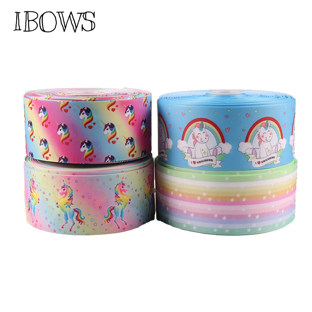 

50Yards 3"(75mm) Grosgrian Ribbon Cartoon Printed Fabric Tape DIY Hairbows Accessories Decorative Ribbon Wedding Gift Wrapping