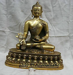 

100% Pure Tibet Monastry Bronze Gild Shakyamuni Buddha Statue