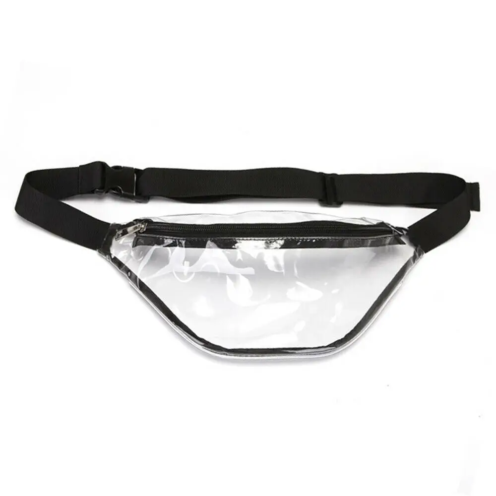 

2019 New Women Simple Clear Transparent Waist Pack Fashion PVC Fanny Pack Women Belt Bum Bags