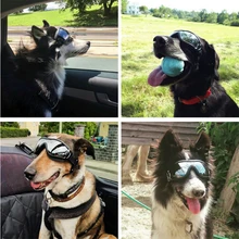 Регулируемые очки для домашних животных, принадлежности для собак, очки, водонепроницаемые, ветрозащитные, защита от солнца, УФ-защита, собачьи очки A10959