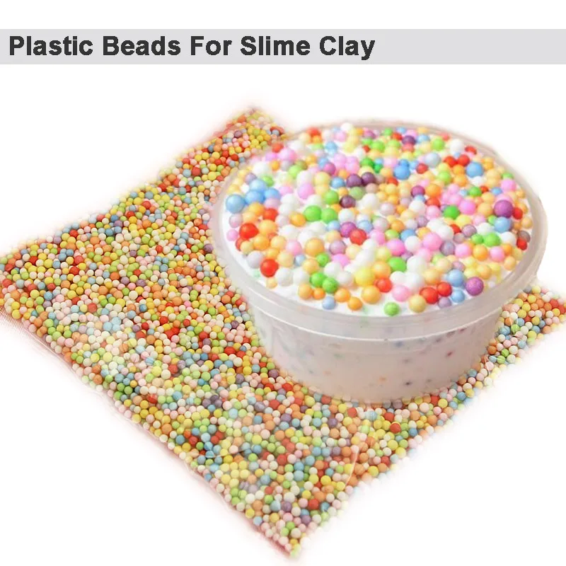 

DIY Soft Fluffy Slime Mini Crystal Beads Assorted Colors Polystyrene Styrofoam Filler Foam Beads Balls Crafts